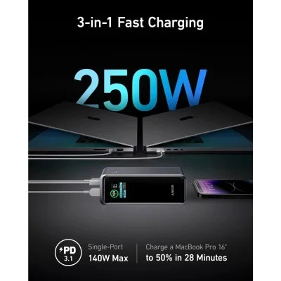 Anker Prime 27,650Mah Power Bank (250W) Series 7 -Black